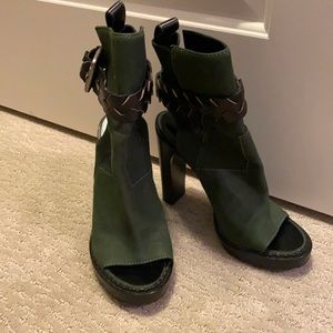 Proenza Schouler peep-toe heeled booties, lug sole